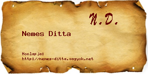 Nemes Ditta névjegykártya